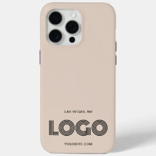 Beige en Zwart Modern Rechthoekig Logo iPhone 15 Pro Max Hoesje