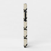 Beige en zwarte art-deco abstracte bloemen Case-Mate iPhone case (Achterkant/links)