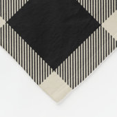 Beige en zwarte buffelmonogram fleece deken (Hoek)