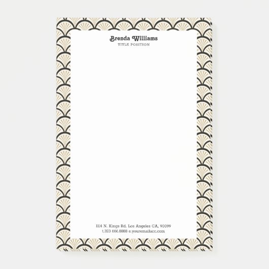 Beige en zwarte kunstbloem post-it® notes (Voorkant)