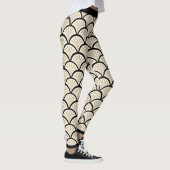 Beige en zwarte kunstdecobloemen leggings (Rechts)