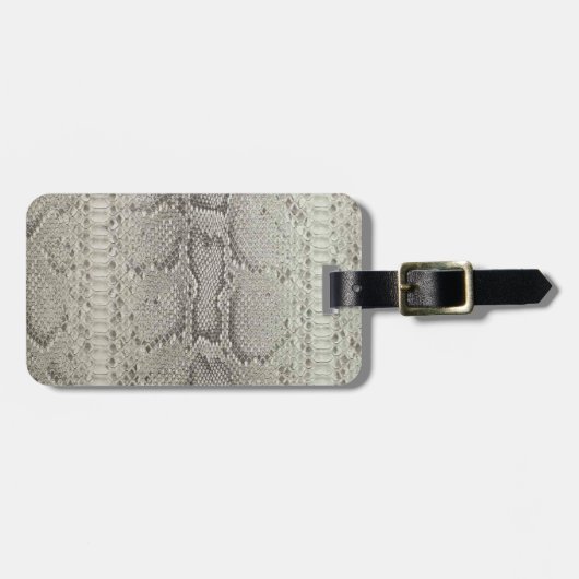 Beige en zwarte snakeskin-printer bagagelabel (Voorkant horizontaal)