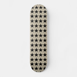 Beige en Zwarte Stars Patroonplaat Skateboard