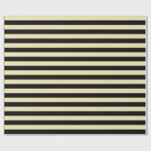 Beige en zwarte strepen cadeaupapier (Vlak)