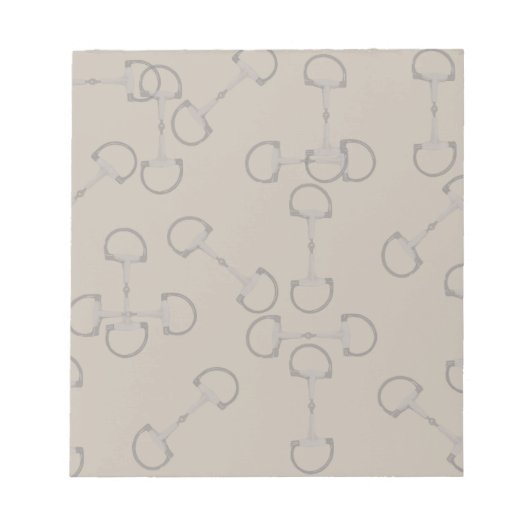 Beige Equestrian Horse Bits Notitieblok (Voorkant)