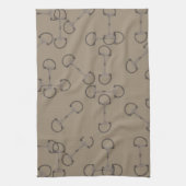 Beige Equestrian Horse Bits Theedoek (Verticaal)
