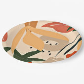 Beige esthetische tropische patroon papieren bordje (Gekanteld)