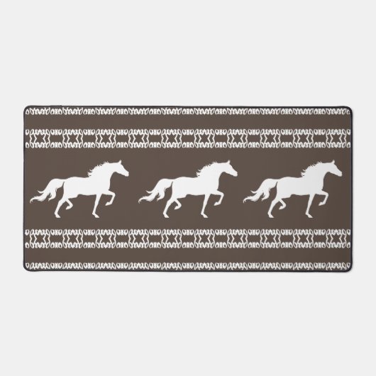 Beige et blanc Motif géométrique & Chevaux (Recto)