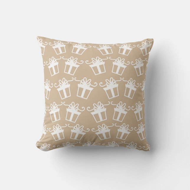 Beige et blanc présente le Coussin de Noël (Recto)