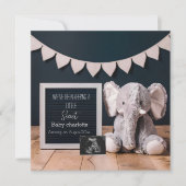 beige et gris faire-part minimaliste de grossesse (Devant)