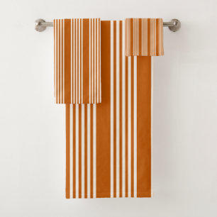 Beige et orange brûlé cinq rayures motif
