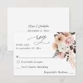 Beige et rose pâle Russe no Repas RSVP (Devant / Derrière)