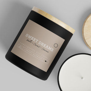 Beige Etiketten zwarte kaarsen