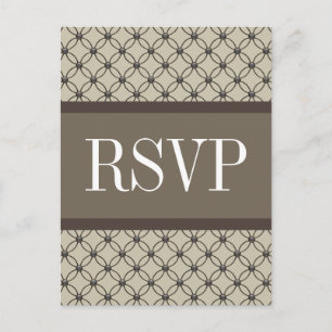 Beige Fancy Lattice RSVP Briefkaart