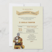Beige Firefighter Retirement Party Kaart (Voorkant)