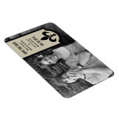 Beige Fleur De Lis Banner bewaart de Datum Magnet Magneet (Rechterzijde)