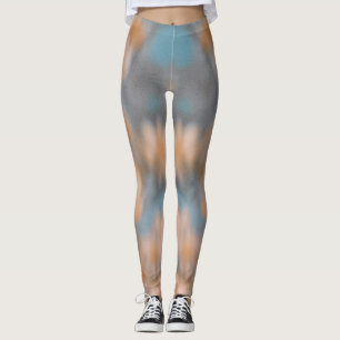 Beige Floral Abstract Custom Branded Leggings