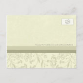 Beige Floral Bewaar de datum bruiloft Briefkaarten (Achterkant)