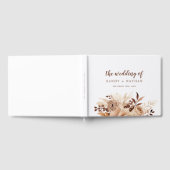 Beige Floral Boho Leaf Mariage livre d'hôtes (Complet)
