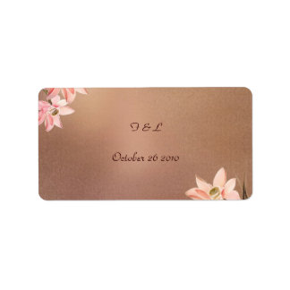 Beige Floral bruiloft label