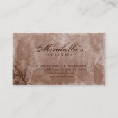 Beige floral de brun de grunge de carte de visite (Dos)