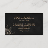 Beige floral de noir de carte de visite de spa à (Dos)