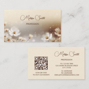Beige Floral Dreamy Visitekaartje