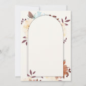 Beige Floral Élégant Enregistrer la date Carte Inv (Dos)