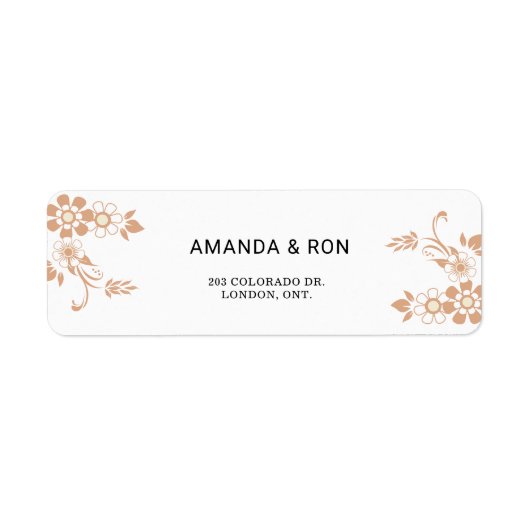 Beige Floral Etiket (Voorkant)