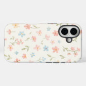 Beige Floral Phone Case (Achterkant (horizontaal))