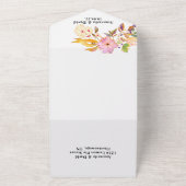 Beige Floral QR-code in één uitnodiging (Buitenkant)