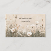 Beige Floral Visitekaartje (Voorkant)