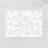 beige Floral Wedding Accommodations Informatiekaartje (Achterkant)