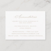 beige Floral Wedding Accommodations Informatiekaartje (Voorkant)