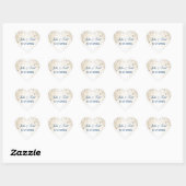beige Floral Wedding Save the Date Hart Sticker (Vel)