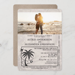 Beige Florida Passport Uitnodiging
