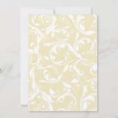 Beige Flourish Classic Wedding Invitation Kaart (Achterkant)