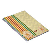 Beige Flowers Colorful Stripes Notitieboek (Rechterzijde)