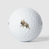 Beige Franse Bulldog Leaping Golfballen (Voorkant)