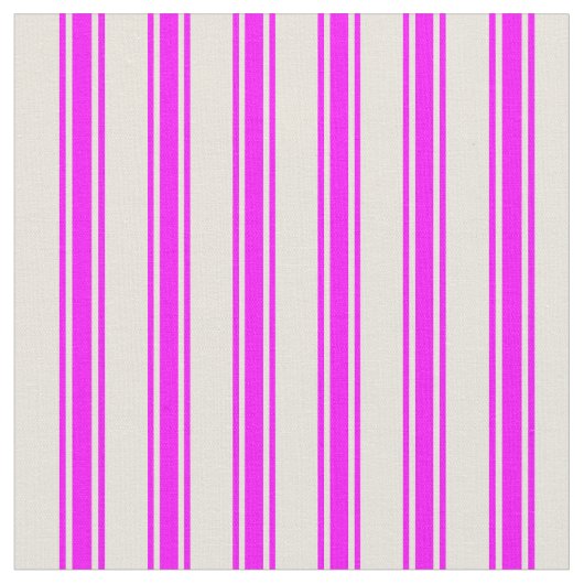 Beige & Fuchsia Lined Pattern Stof (Close Up)