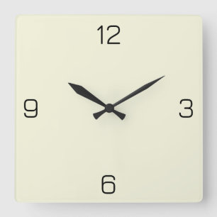 Beige (Gebroken Wit) F5F5DC - Optie om Naam toe te Vierkante Klok