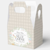 Beige Gekke Goose Floral Gingham Baby shower Bedankdoosjes (Open)