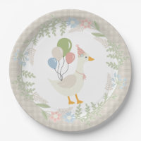 Beige Gekke Goose Floral Gingham Party