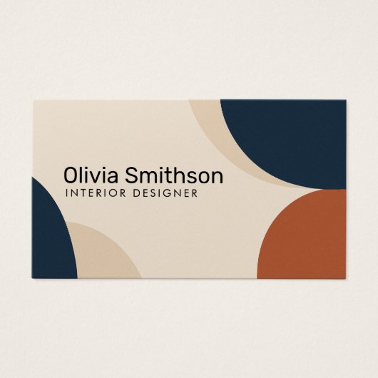 Beige géométrique Abstrait moderne, Marine, Rust D (Devant)