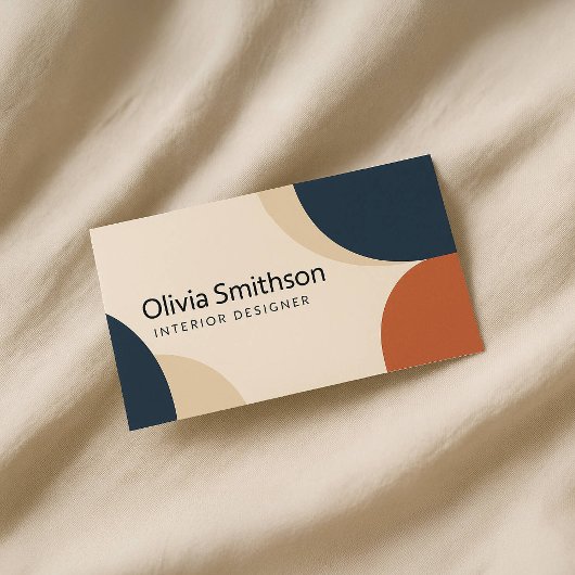 Beige géométrique Abstrait moderne, Marine, Rust D