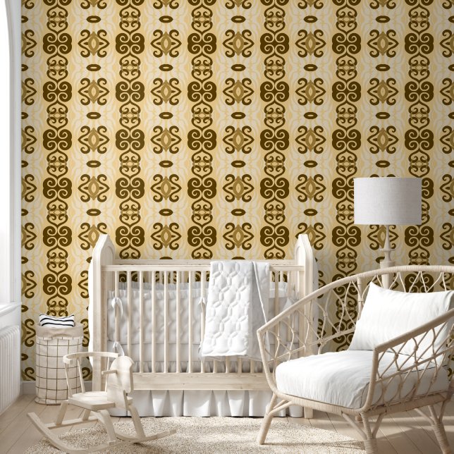 beige geometrisch behang (Kinderen)