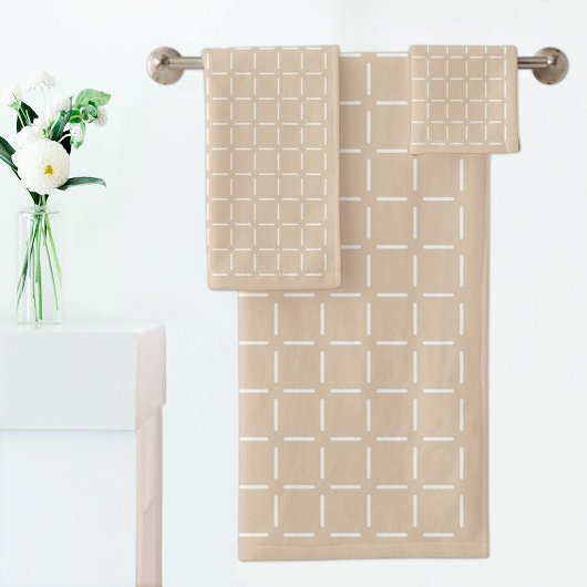 Beige geruite handdoek
