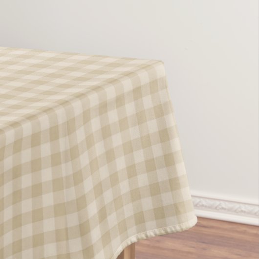 Beige geruite tafelkleed (Voorbeeld)