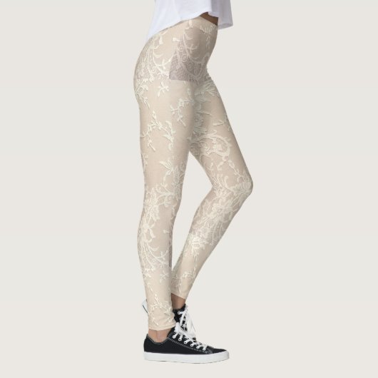 Beige gestreepte Leggings (Rechts)