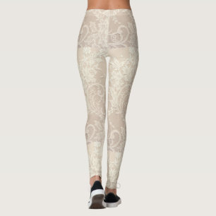 Beige gestreepte Leggings